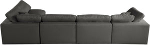 Plush Velvet / Down / Engineered Wood / Foam Contemporary Grey Velvet Standard Cloud-Like Comfort Modular Sectional - 140" W x 70" D x 32" H