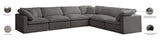 Plush Velvet / Down / Engineered Wood / Foam Contemporary Grey Velvet Standard Cloud-Like Comfort Modular Sectional - 140" W x 105" D x 32" H