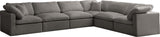 Plush Velvet / Down / Engineered Wood / Foam Contemporary Grey Velvet Standard Cloud-Like Comfort Modular Sectional - 140" W x 105" D x 32" H