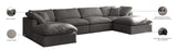 Plush Velvet / Down / Engineered Wood / Foam Contemporary Grey Velvet Standard Cloud-Like Comfort Modular Sectional - 140" W x 70" D x 32" H