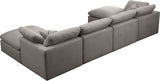 Plush Velvet / Down / Engineered Wood / Foam Contemporary Grey Velvet Standard Cloud-Like Comfort Modular Sectional - 140" W x 70" D x 32" H