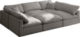 Plush Velvet / Down / Engineered Wood / Foam Contemporary Grey Velvet Standard Cloud-Like Comfort Modular Sectional - 105" W x 70" D x 32" H