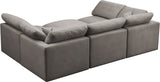 Plush Velvet / Down / Engineered Wood / Foam Contemporary Grey Velvet Standard Cloud-Like Comfort Modular Sectional - 105" W x 70" D x 32" H