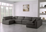 Plush Velvet / Down / Engineered Wood / Foam Contemporary Grey Velvet Standard Cloud-Like Comfort Modular Sectional - 140" W x 70" D x 32" H