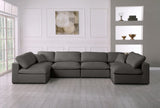 Plush Velvet / Down / Engineered Wood / Foam Contemporary Grey Velvet Standard Cloud-Like Comfort Modular Sectional - 140" W x 70" D x 32" H