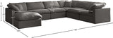 Plush Velvet / Down / Engineered Wood / Foam Contemporary Grey Velvet Standard Cloud-Like Comfort Modular Sectional - 140" W x 105" D x 32" H