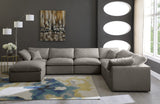 Plush Velvet / Down / Engineered Wood / Foam Contemporary Grey Velvet Standard Cloud-Like Comfort Modular Sectional - 140" W x 105" D x 32" H