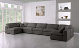 Plush Velvet / Down / Engineered Wood / Foam Contemporary Grey Velvet Standard Cloud-Like Comfort Modular Sectional - 175" W x 70" D x 32" H