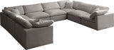 Plush Velvet / Down / Engineered Wood / Foam Contemporary Grey Velvet Standard Cloud-Like Comfort Modular Sectional - 140" W x 105" D x 32" H