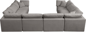 Plush Velvet / Down / Engineered Wood / Foam Contemporary Grey Velvet Standard Cloud-Like Comfort Modular Sectional - 140" W x 105" D x 32" H