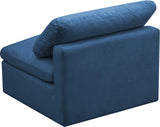 Plush Velvet / Down / Engineered Wood / Foam Contemporary Navy Velvet Standard Cloud-Like Comfort Modular Armless Chair - 35" W x 35" D x 32" H