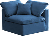 Plush Velvet / Down / Engineered Wood / Foam Contemporary Navy Velvet Standard Cloud-Like Comfort Modular Corner Chair - 35" W x 35" D x 32" H