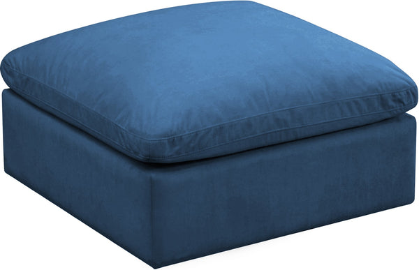 Plush Velvet / Down / Engineered Wood / Foam Contemporary Navy Velvet Standard Cloud-Like Comfort Modular Ottoman - 35" W x 35" D x 18.5" H