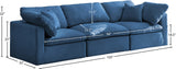 Plush Velvet / Down / Engineered Wood / Foam Contemporary Navy Velvet Standard Cloud-Like Comfort Modular Sofa - 105" W x 35" D x 32" H