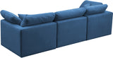 Plush Velvet / Down / Engineered Wood / Foam Contemporary Navy Velvet Standard Cloud-Like Comfort Modular Sofa - 105" W x 35" D x 32" H