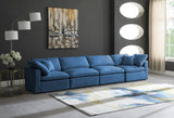 Plush Velvet / Down / Engineered Wood / Foam Contemporary Navy Velvet Standard Cloud-Like Comfort Modular Sofa - 140" W x 35" D x 32" H