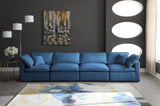 Plush Velvet / Down / Engineered Wood / Foam Contemporary Navy Velvet Standard Cloud-Like Comfort Modular Sofa - 140" W x 35" D x 32" H