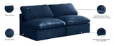 Plush Velvet / Down / Engineered Wood / Foam Contemporary Navy Velvet Standard Cloud-Like Comfort Modular Sofa - 70" W x 35" D x 32" H