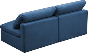 Plush Velvet / Down / Engineered Wood / Foam Contemporary Navy Velvet Standard Cloud-Like Comfort Modular Sofa - 70" W x 35" D x 32" H