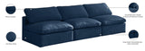 Plush Velvet / Down / Engineered Wood / Foam Contemporary Navy Velvet Standard Cloud-Like Comfort Modular Sofa - 105" W x 35" D x 32" H