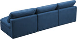 Plush Velvet / Down / Engineered Wood / Foam Contemporary Navy Velvet Standard Cloud-Like Comfort Modular Sofa - 105" W x 35" D x 32" H