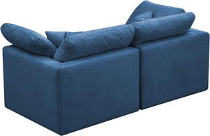 Plush Velvet / Down / Engineered Wood / Foam Contemporary Navy Velvet Standard Cloud-Like Comfort Modular Sofa - 70" W x 35" D x 32" H