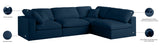 Plush Velvet / Down / Engineered Wood / Foam Contemporary Navy Velvet Standard Cloud-Like Comfort Modular Sectional - 105" W x 70" D x 32" H