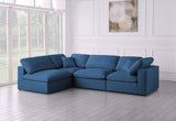 Plush Velvet / Down / Engineered Wood / Foam Contemporary Navy Velvet Standard Cloud-Like Comfort Modular Sectional - 105" W x 70" D x 32" H