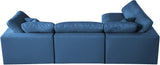 Plush Velvet / Down / Engineered Wood / Foam Contemporary Navy Velvet Standard Cloud-Like Comfort Modular Sectional - 105" W x 70" D x 32" H