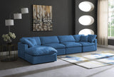 Plush Velvet / Down / Engineered Wood / Foam Contemporary Navy Velvet Standard Cloud-Like Comfort Modular Sectional - 140" W x 70" D x 32" H