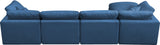 Plush Velvet / Down / Engineered Wood / Foam Contemporary Navy Velvet Standard Cloud-Like Comfort Modular Sectional - 140" W x 70" D x 32" H