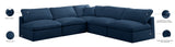 Plush Velvet / Down / Engineered Wood / Foam Contemporary Navy Velvet Standard Cloud-Like Comfort Modular Sectional - 105" W x 105" D x 32" H