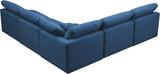 Plush Velvet / Down / Engineered Wood / Foam Contemporary Navy Velvet Standard Cloud-Like Comfort Modular Sectional - 105" W x 105" D x 32" H