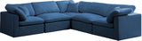 Plush Velvet / Down / Engineered Wood / Foam Contemporary Navy Velvet Standard Cloud-Like Comfort Modular Sectional - 105" W x 105" D x 32" H