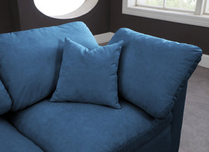Plush Velvet / Down / Engineered Wood / Foam Contemporary Navy Velvet Standard Cloud-Like Comfort Modular Sectional - 140" W x 70" D x 32" H
