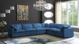 Plush Velvet / Down / Engineered Wood / Foam Contemporary Navy Velvet Standard Cloud-Like Comfort Modular Sectional - 140" W x 105" D x 32" H