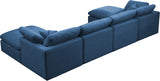 Plush Velvet / Down / Engineered Wood / Foam Contemporary Navy Velvet Standard Cloud-Like Comfort Modular Sectional - 140" W x 70" D x 32" H