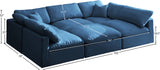 Plush Velvet / Down / Engineered Wood / Foam Contemporary Navy Velvet Standard Cloud-Like Comfort Modular Sectional - 105" W x 70" D x 32" H