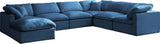 Plush Velvet / Down / Engineered Wood / Foam Contemporary Navy Velvet Standard Cloud-Like Comfort Modular Sectional - 140" W x 105" D x 32" H