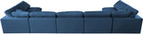 Plush Velvet / Down / Engineered Wood / Foam Contemporary Navy Velvet Standard Cloud-Like Comfort Modular Sectional - 175" W x 70" D x 32" H