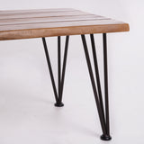 Noble House Geania Indoor Industrial Rustic Finshed Iron and Teak Finished Acacia Wood Coffee Table