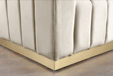 Marlon Velvet / Engineered Wood / Stainless Steel / Foam Contemporary Cream Velvet Loveseat - 62.5" W x 34" D x 28" H
