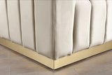 Marlon Velvet / Engineered Wood / Stainless Steel / Foam Contemporary Cream Velvet Sofa - 86.5" W x 34" D x 28" H