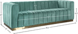 Marlon Velvet / Engineered Wood / Stainless Steel / Foam Contemporary Mint Velvet Sofa - 86.5" W x 34" D x 28" H