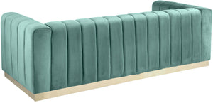 Marlon Velvet / Engineered Wood / Stainless Steel / Foam Contemporary Mint Velvet Sofa - 86.5" W x 34" D x 28" H