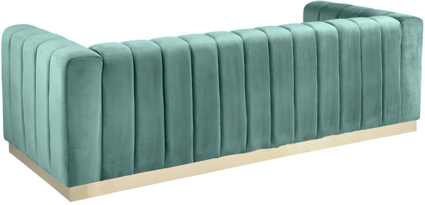 Marlon Velvet / Engineered Wood / Stainless Steel / Foam Contemporary Mint Velvet Sofa - 86.5" W x 34" D x 28" H