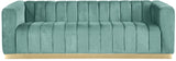 Marlon Velvet / Engineered Wood / Stainless Steel / Foam Contemporary Mint Velvet Sofa - 86.5" W x 34" D x 28" H