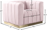 Marlon Velvet / Engineered Wood / Stainless Steel / Foam Contemporary Pink Velvet Chair - 38.5" W x 34" D x 28" H