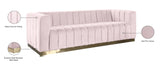 Marlon Velvet / Engineered Wood / Stainless Steel / Foam Contemporary Pink Velvet Sofa - 86.5" W x 34" D x 28" H