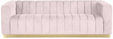 Marlon Velvet / Engineered Wood / Stainless Steel / Foam Contemporary Pink Velvet Sofa - 86.5" W x 34" D x 28" H